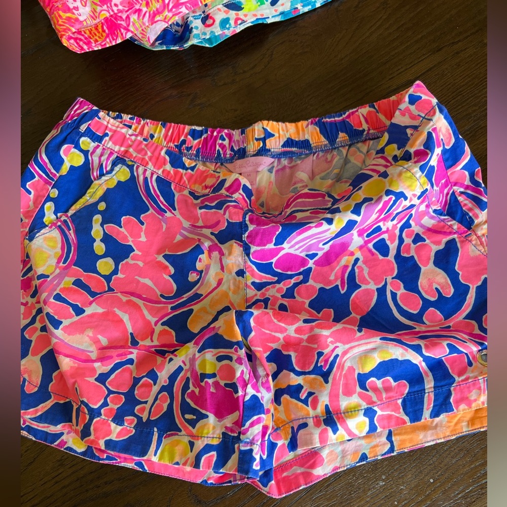 Lilly Pulitzer board shorts.